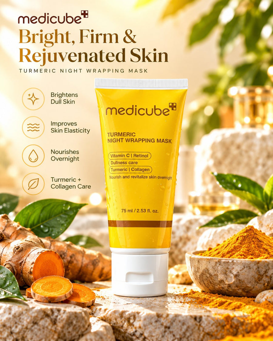 Medicube Turmeric Night Wrapping Mask 75ml yellow tube with white cap