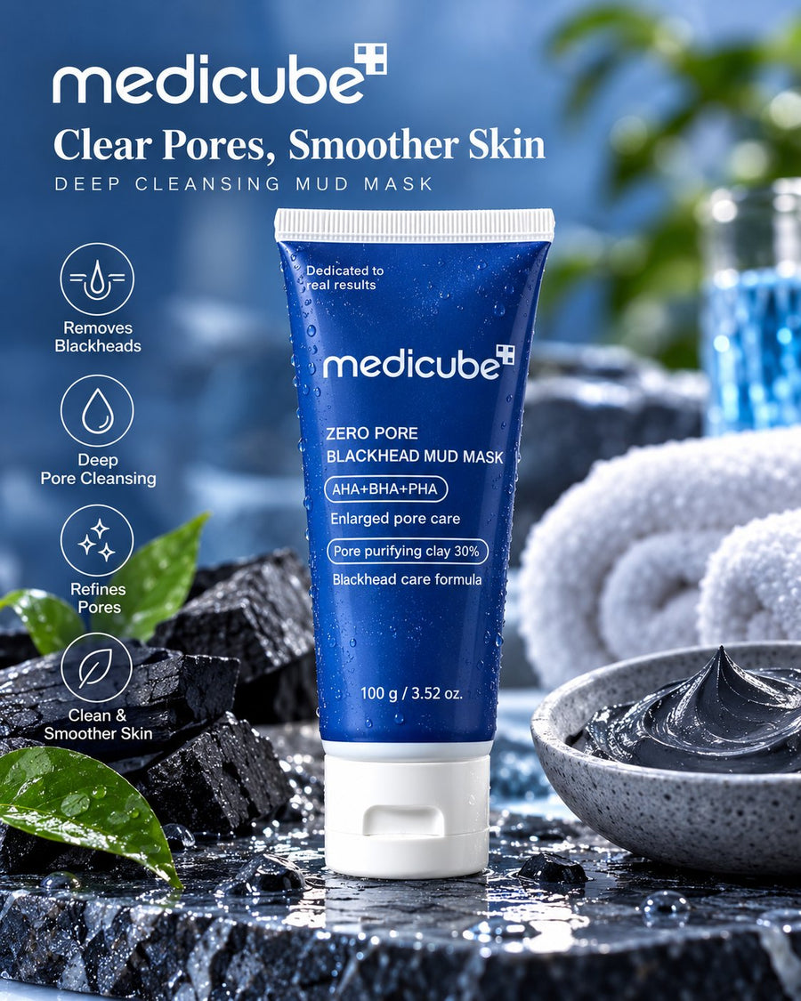 Medicube Zero Pore Blackhead Mud Mask 100g blue tube with white cap
