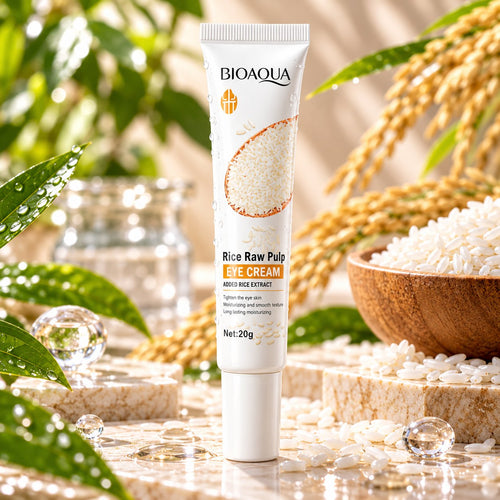 Bioaqua Rice Raw Pulp Eye Cream 20g white tube with rice illustration