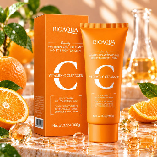 Bioaqua Vitamin C Cleanser 100g orange tube and matching box