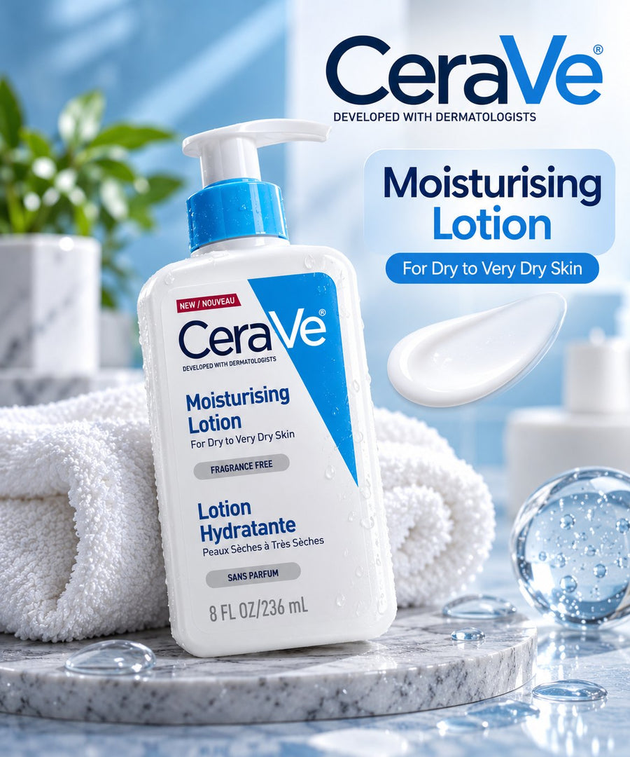 CeraVe Moisturising Lotion 236ml white bottle with blue and white pump