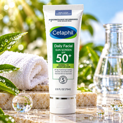 Cetaphil Daily Facial Sunscreen SPF 50+ 75ml white tube with green label