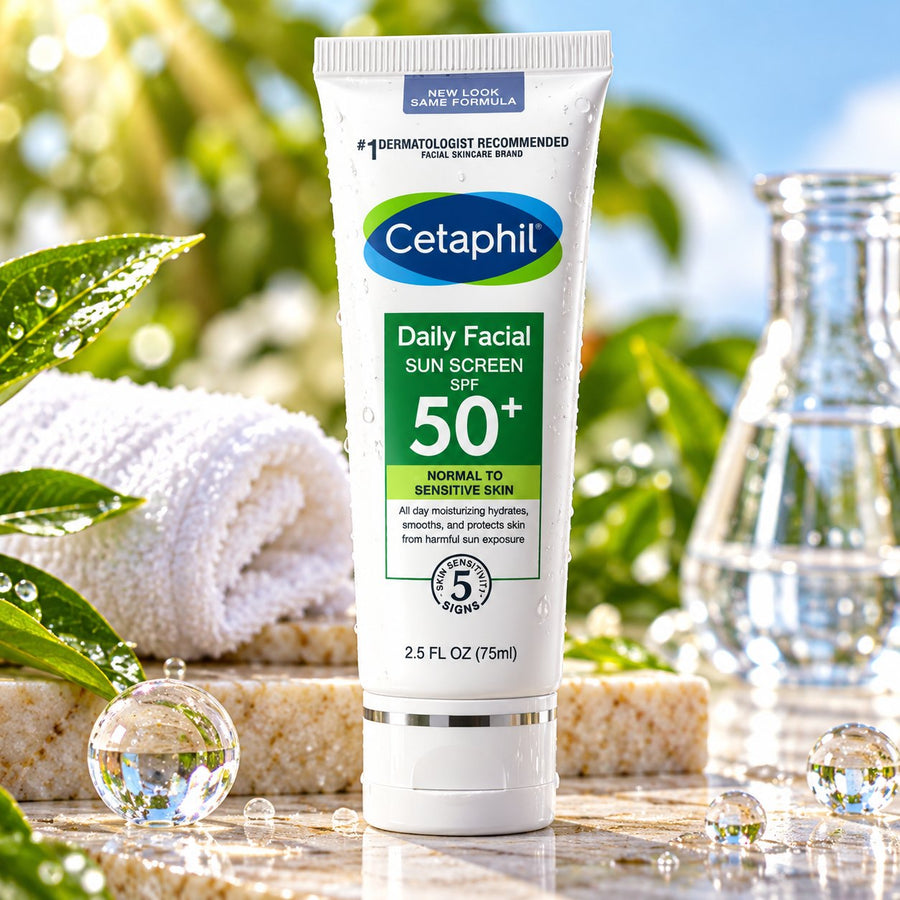 Cetaphil Daily Facial Sunscreen SPF 50+ 75ml white tube with green label