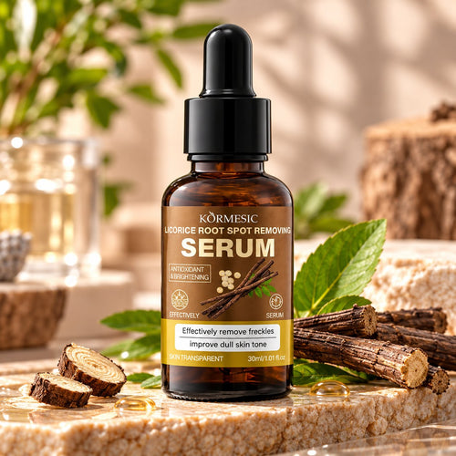Kormesic Licorice Root Spot Removing Serum 30ml amber-coloured bottle with black dropper