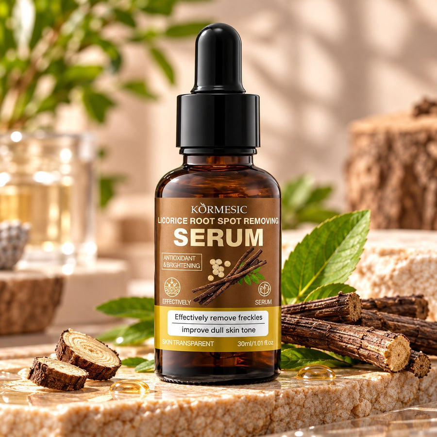 Kormesic Licorice Root Spot Removing Serum 30ml amber-coloured bottle with black dropper