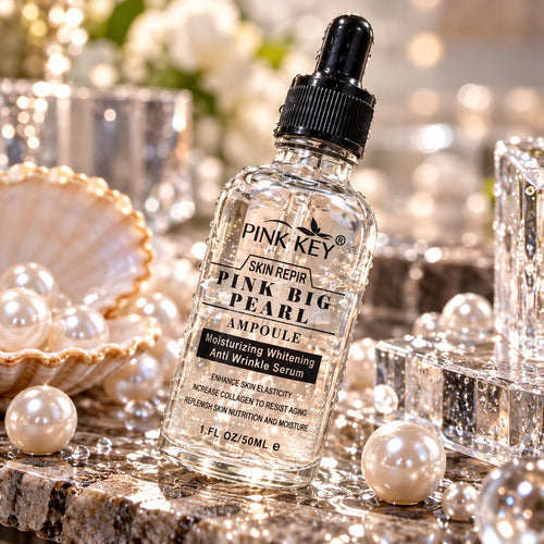 Pink Key Pink Big Pearl Ampoule Serum 50ml clear bottle with black dropper