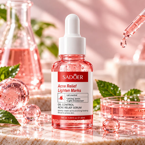 Sadoer Acne Relief Oil Control Serum 30ml bottle with white dropper