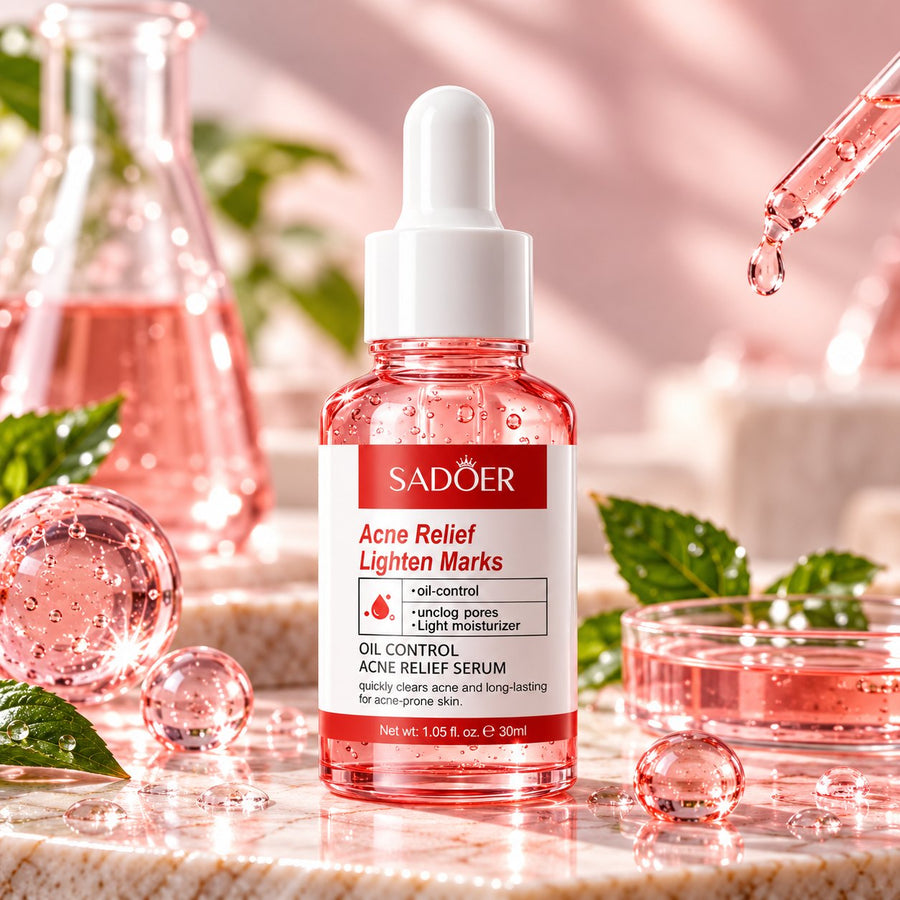 Sadoer Acne Relief Oil Control Serum 30ml bottle with white dropper