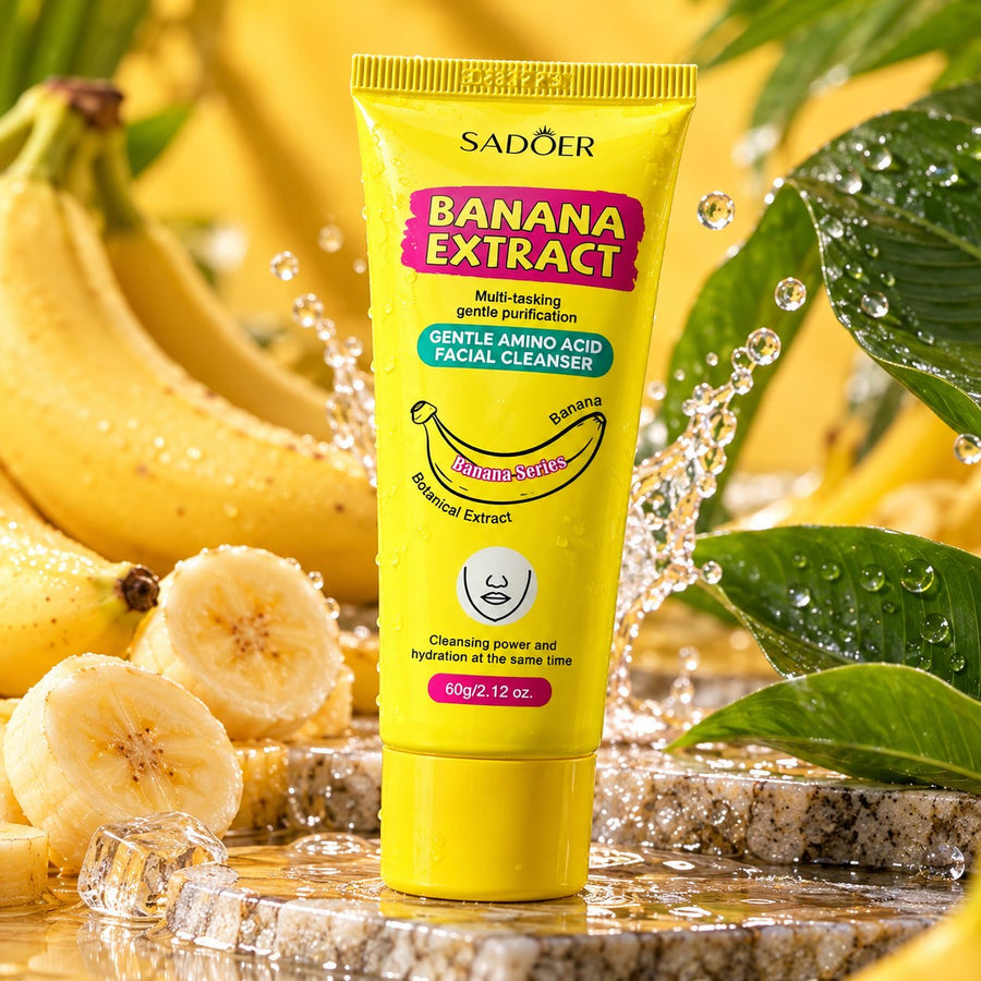Sadoer Banana Extract Facial Cleanser 60g yellow tube with matching cap